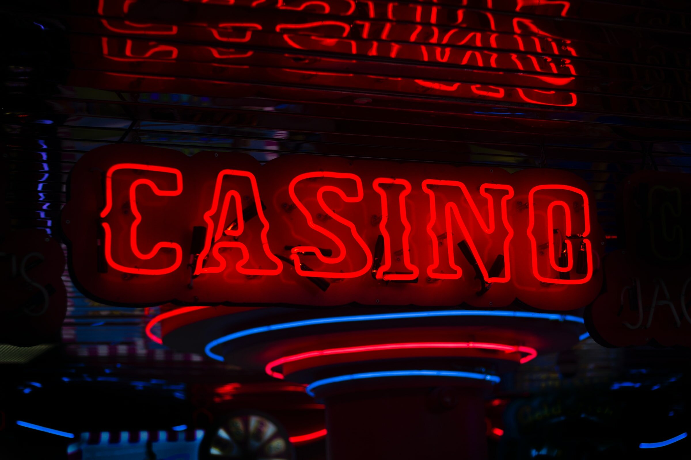 Casino Neon Leuchtreklame im Dunkeln